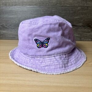 Bucket Hat Womens One Size Purple Festival Butterfly David & Young